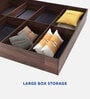 Joben Queen Size Bed In Walnut Melamine Finish With Box Storage