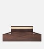 Joben Queen Size Bed In Walnut Melamine Finish With Box Storage