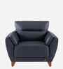 Johanna Leather 1 Seater Sofa In Blue Finish