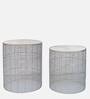 John Metal Nest of Tables in Silver Finish (Set Of 2)