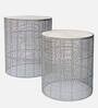 John Metal Nest of Tables in Silver Finish (Set Of 2)