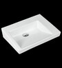 Rectangular Shape Ceramic White Wall Mounted Wash Basin (L: 22, W: 18, H: 8 Inches)