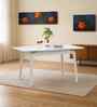 Johor Malaysian Glass Top 4 Seater Dining Table Extendable Dining Table In White Finish