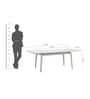 Johor Malaysian Glass Top 4 Seater Dining Table Extendable Dining Table In White Finish