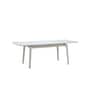 Johor Malaysian Glass Top 4 Seater Dining Table Extendable Dining Table In White Finish