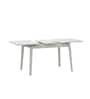 Johor Malaysian Glass Top 4 Seater Dining Table Extendable Dining Table In White Finish