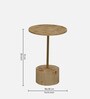 Jolanta Oak Burl Veneer & Metal Small Round End Table in Natural finish
