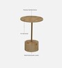 Jolanta Oak Burl Veneer & Metal Small Round End Table in Natural finish
