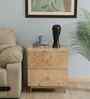 Jolanta Oak Burl Veneer 2 Drawers Side Table in Natural finish 