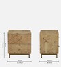 Jolanta Oak Burl Veneer 2 Drawers Side Table in Natural finish