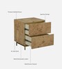 Jolanta Oak Burl Veneer 2 Drawers Side Table in Natural finish
