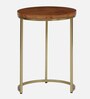 Jolanta Oak Burl Veneer And Metal Nest Of Tables in Gold Finish