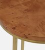 Jolanta Oak Burl Veneer And Metal Nest Of Tables in Gold Finish
