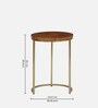 Jolanta Oak Burl Veneer And Metal Nest Of Tables in Gold Finish