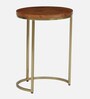 Jolanta Oak Burl Veneer And Metal Nest Of Tables in Gold Finish
