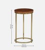 Jolanta Oak Burl Veneer And Metal Nest Of Tables in Gold Finish