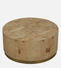Jolanta Oak Burl Veneer Round Drum Coffee Table in Natural finish 