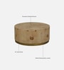 Jolanta Oak Burl Veneer Round Drum Coffee Table in Natural finish 