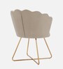 Jolo Velvet Low Back Lounge Chair In Beige Colour