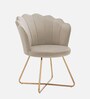 Jolo Velvet Low Back Lounge Chair In Beige Colour