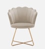 Jolo Velvet Low Back Lounge Chair In Beige Colour