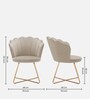 Jolo Velvet Low Back Lounge Chair In Beige Colour