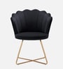 Jolo Velvet Low Back Lounge Chair In Black Colour