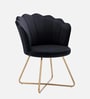 Jolo Velvet Low Back Lounge Chair In Black Colour