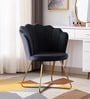 Jolo Velvet Low Back Lounge Chair In Black Colour