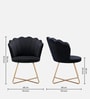 Jolo Velvet Low Back Lounge Chair In Black Colour