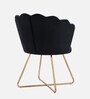 Jolo Velvet Low Back Lounge Chair In Blue Colour