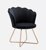 Jolo Velvet Low Back Lounge Chair In Blue Colour