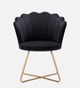 Jolo Velvet Low Back Lounge Chair In Blue Colour