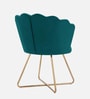 Jolo Velvet Low Back Lounge Chair In Green Colour