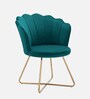 Jolo Velvet Low Back Lounge Chair In Green Colour
