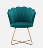 Jolo Velvet Low Back Lounge Chair In Green Colour