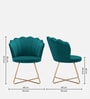 Jolo Velvet Low Back Lounge Chair In Green Colour