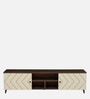Jona Tv Console In White And Dark Walnut Colour