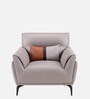 Jonas Leatherette 1 Seater Sofa In Oyster Grey Colour
