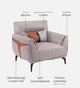 Jonas Leatherette 1 Seater Sofa In Oyster Grey Colour