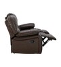 Jordan Leatherette 3 Seater Manual Recliner In Dark Brown Colour