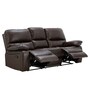 Jordan Leatherette 3 Seater Manual Recliner In Dark Brown Colour