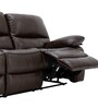 Jordan Leatherette 3 Seater Manual Recliner In Dark Brown Colour