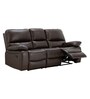 Jordan Leatherette 3 Seater Manual Recliner In Dark Brown Colour