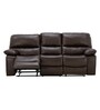 Jordan Leatherette 3 Seater Manual Recliner In Dark Brown Colour