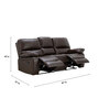 Jordan Leatherette 3 Seater Manual Recliner In Dark Brown Colour