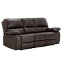 Jordan Leatherette 3 Seater Manual Recliner In Dark Brown Colour