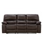 Jordan Leatherette 3 Seater Manual Recliner In Dark Brown Colour