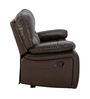 Jordan Leatherette 3 Seater Manual Recliner In Dark Brown Colour