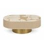Jordan Oval Bone Inlay Coffee TableIn Hibiscus Pattern